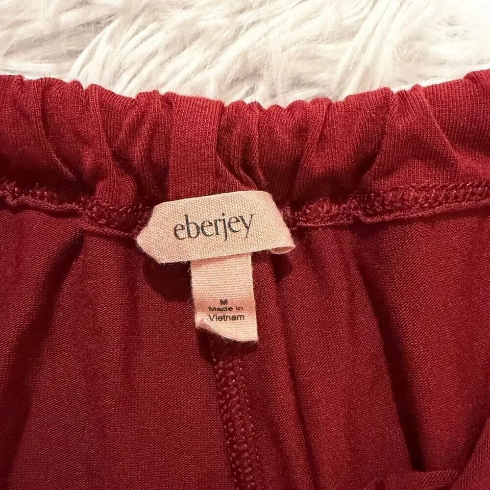 Eberjey Gisele Tencel Modal Slouchy Pajama Pants in Burgundy Medium